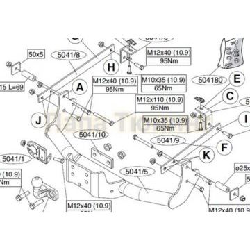 Фаркоп Brink шар F для Citroen Jumpy/Peugeot Expert/Fiat Scudo 2007-2016