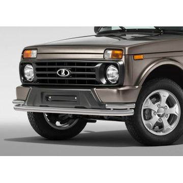 Защита передняя двойная 57-42 мм Rival для ВАЗ 4x4 Urban 2015-
