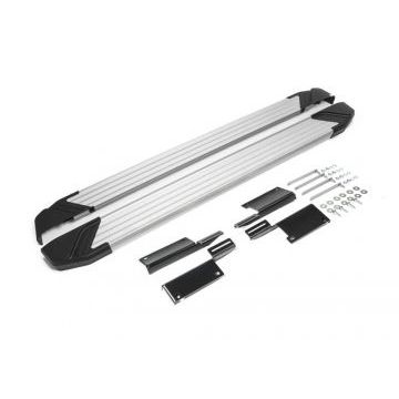 Пороги алюминиевые Rival Silver New для Нива ВАЗ 2131/Urban 5D 1993-