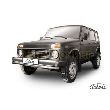 Защита переднего бампера 57 мм Slitkoff для Нива ВАЗ 2131 1993- Защита переднего бампера 57 мм Slitkoff для Нива ВАЗ 2131 1993-