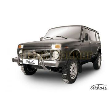 Защита передняя низкая 57 мм Slitkoff для Нива ВАЗ 2131 1993- Защита передняя низкая 57 мм Slitkoff для Нива ВАЗ 2131 1993-