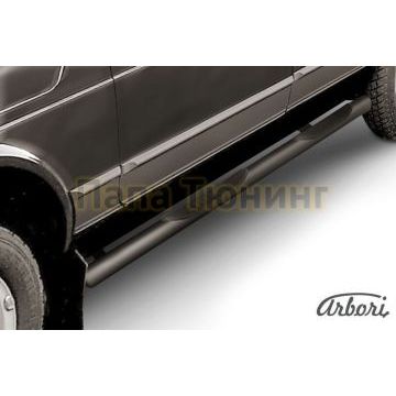 Пороги чёрная сталь труба с накладками 76 мм Slitkoff для Нива ВАЗ 2131 1993- Пороги чёрная сталь труба с накладками 76 мм Slitkoff для Нива ВАЗ 2131 1993-