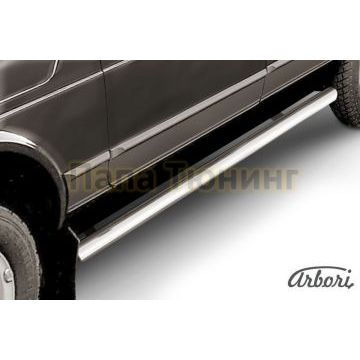 Защита штатных порогов труба 76 мм Slitkoff для Нива ВАЗ 2131 1993- Защита штатных порогов труба 76 мм Slitkoff для Нива ВАЗ 2131 1993-