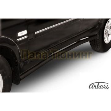 Защита штатных порогов чёрная сталь с загибами 57 мм Slitkoff для Тагаз Road Partner 2008-2011 Защита штатных порогов чёрная сталь с загибами 57 мм Slitkoff для Тагаз Road Partner 2008-2011