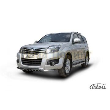 Защита передняя волна с клыками 57 мм Slitkoff для Great Wall Hover H3 2010-2014