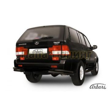 Защита задняя двойные уголки чёрная сталь 57-42 мм Slitkoff для Тагаз Road Partner 2008-2011 Защита задняя двойные уголки чёрная сталь 57-42 мм Slitkoff для Тагаз Road Partner 2008-2011