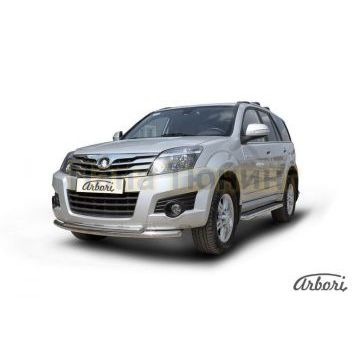 Защита передняя двойная радиусная 57-42 мм Slitkoff для Great Wall Hover H3 2010-2014