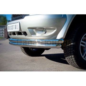 Защита передняя двойная d57-d57 РусСталь для УАЗ Патриот 3163 2005-2014