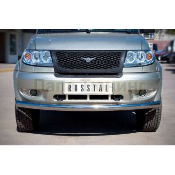 Защита переднего бампера d76 РусСталь для УАЗ Патриот 3163 2005-2014