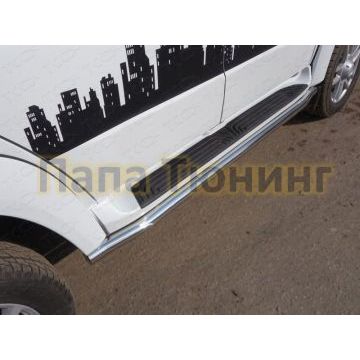 Защита штатных порогов 60 мм ТСС для УАЗ Патриот 2015- Защита штатных порогов 60 мм ТСС для УАЗ Патриот 2015-