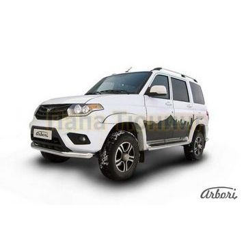 Защита переднего бампера 76 мм Slitkoff для УАЗ 3163 Патриот 2015- Защита переднего бампера 76 мм Slitkoff для УАЗ 3163 Патриот 2015-