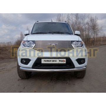 Накладка решётки радиатора 16 мм ТСС для УАЗ Патриот 2015- Накладка решётки радиатора 16 мм ТСС для УАЗ Патриот 2015-