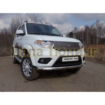 Защита переднего бампера с ДХО 76 мм ТСС для УАЗ Патриот 2015- Защита переднего бампера с ДХО 76 мм ТСС для УАЗ Патриот 2015-