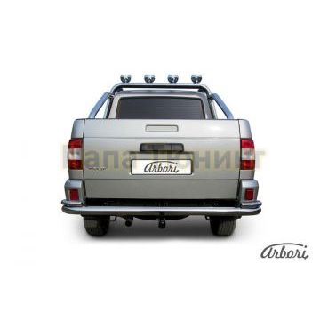 Защита заднего бампера двойная 76-42 мм Slitkoff для УАЗ Патриот Пикап 2008-2014 Защита заднего бампера двойная 76-42 мм Slitkoff для УАЗ Патриот Пикап 2008-2014