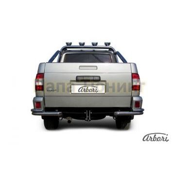 Защита задняя двойные уголки 57-42 мм Slitkoff для УАЗ Патриот Пикап 2008-2014 Защита задняя двойные уголки 57-42 мм Slitkoff для УАЗ Патриот Пикап 2008-2014