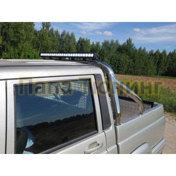 Защита кузова пикапа и стекла с фарой 75х42 мм ТСС для УАЗ Патриот Пикап 2015-