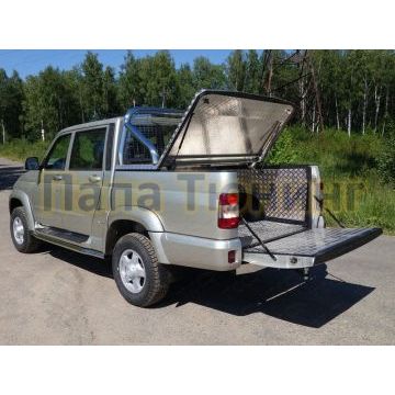 Защита кузова пикапа и заднего стекла 76 мм ТСС для УАЗ Патриот Пикап 2015-