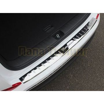 Накладка на задний бампер с логотипом зеркальная OEM Tuning для Hyundai Tucson 2015-2018
