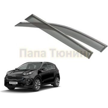 Дефлекторы окон с хромированным молдингом OEM Tuning для Kia Sportage 2016 Дефлекторы окон с хромированным молдингом OEM Tuning для Kia Sportage 2016