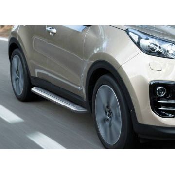 Пороги с площадкой нержавеющий лист 57 мм Rival для Hyundai Tucson/Kia Sportage 2015-