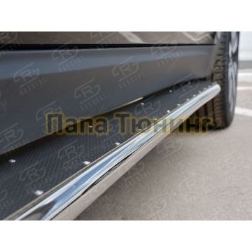 Пороги с площадкой нержавеющий лист 42 мм РусСталь для Kia Sportage 2016-2018