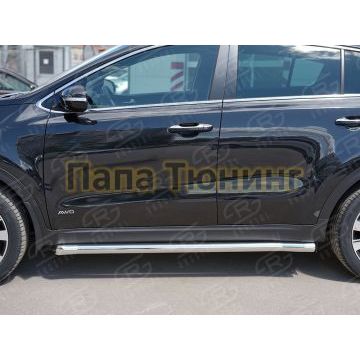 Пороги труба d57 вариант 1 РусСталь для Kia Sportage 2016-2018
