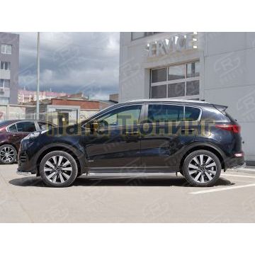 Пороги труба d57 вариант 1 РусСталь для Kia Sportage 2016-2018