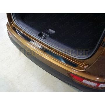Накладка на задний бампер лист зеркальный надпись Sportage special edition ТСС для Kia Sportage 2016-2018
