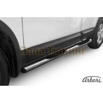 Пороги труба с накладками 76 мм Slitkoff для Nissan Qashqai 2010-2014 Пороги труба с накладками 76 мм Slitkoff для Nissan Qashqai 2010-2014