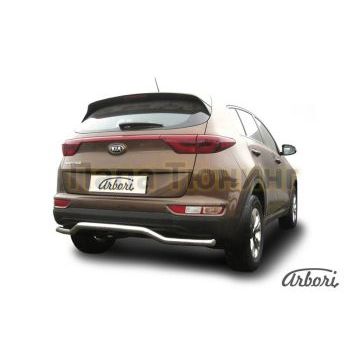 Защита заднего бампера волна 42 мм Slitkoff для Kia Sportage 2016-2018