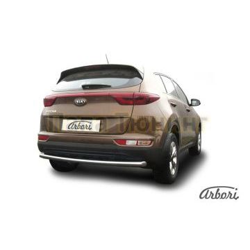 Защита заднего бампера 57 мм Slitkoff для Kia Sportage 2016-2018