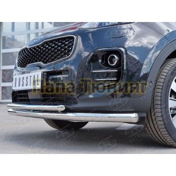 Защита передняя двойная d57-d42 РусСталь для Kia Sportage 2016-2021