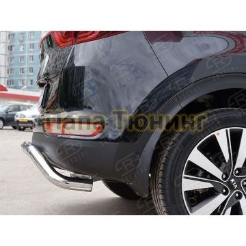 Защита заднего бампера волна под машину d57 РусСталь для Kia Sportage 2016-2021