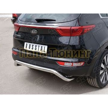 Защита заднего бампера волна под машину d57 РусСталь для Kia Sportage 2016-2021