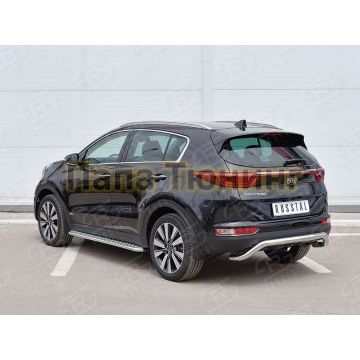 Защита заднего бампера волна под машину d57 РусСталь для Kia Sportage 2016-2021