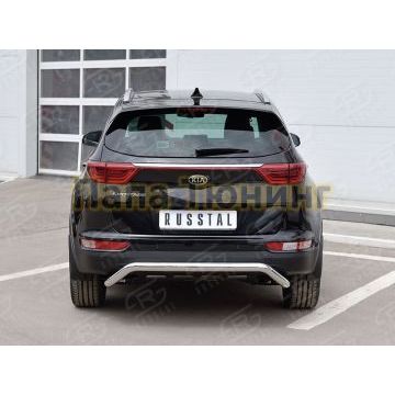 Защита заднего бампера волна под машину d57 РусСталь для Kia Sportage 2016-2021