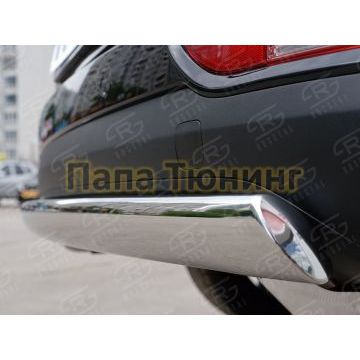 Защита заднего бампера овальная 75х42 мм РусСталь для Kia Sportage 2016-2021