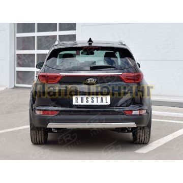Защита заднего бампера овальная 75х42 мм РусСталь для Kia Sportage 2016-2021