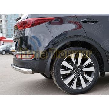Защита заднего бампера d57 секции РусСталь для Kia Sportage 2016-2021