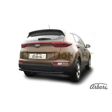 Защита заднего бампера чёрная сталь 57 мм Slitkoff для Kia Sportage 2016-2018 Защита заднего бампера чёрная сталь 57 мм Slitkoff для Kia Sportage 2016-2018