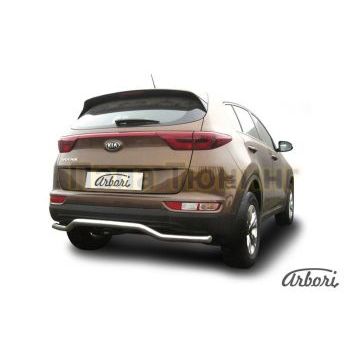 Защита заднего бампера волна 57 мм Slitkoff для Kia Sportage 2016-2018 Защита заднего бампера волна 57 мм Slitkoff для Kia Sportage 2016-2018