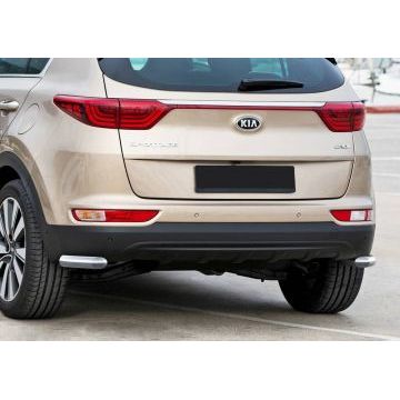 Защита задняя уголки 57 мм кроме GT-Line Rival для Kia Sportage 2016-2018