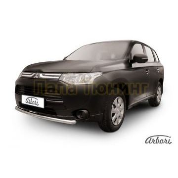 Защита передняя короткая 57 мм Slitkoff для Mitsubishi Outlander 2014-2015 Защита передняя короткая 57 мм Slitkoff для Mitsubishi Outlander 2014-2015