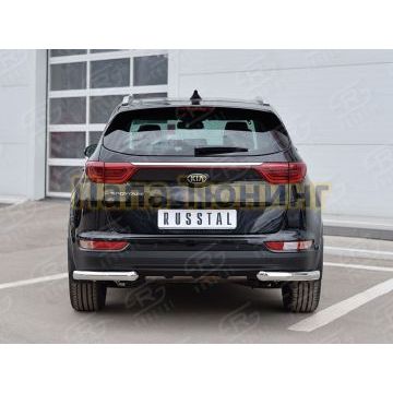 Защита задняя уголки d57 РусСталь для Kia Sportage 2016-2021