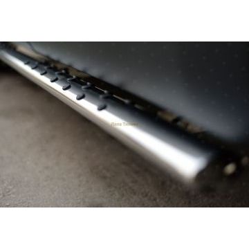 Пороги труба овальная с проступью 75х42мм РусСталь для Kia Sorento Prime 2015-