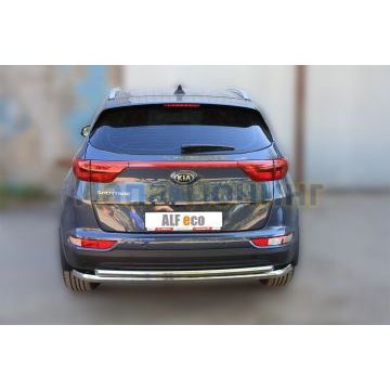Защита заднего бампера двойная 60-42 мм ALFeco для Kia Sportage 2016-