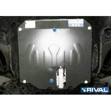 Защита картера + КПП Rival алюминий 4 мм для Hyundai Santa Fe Premium, V - 2.2d; 2.4 2015-2016