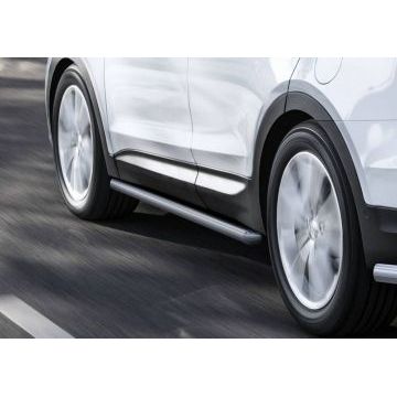 Защита штатных порогов 57 мм Rival для Hyundai Santa Fe/Santa Fe Premium 2012-2018