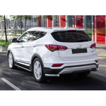 Защита задняя уголки 57 мм Rival для Hyundai Santa Fe/Santa Fe Premium 2015-2018