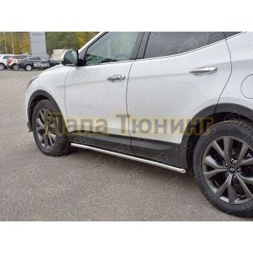 Пороги труба d42 вариант 1 РусСталь для Hyundai Santa Fe 2015-2018